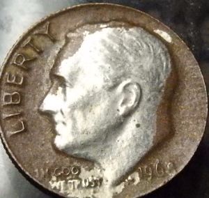 1968-Roosevelt-Dime-Unusual-Size-&-Color